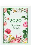 2020 Christian Planner: Weekly & Monthly Calendar View Organizer Agenda With Bible Verses / Jan 2020 to Dec 2020 / Pretty Floral Cover