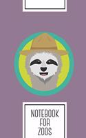 Notebook for Zoos: Lined Journal with Sloth with Ranger hat Design - Cool Gift for a friend or family who loves scouting presents! - 6x9" - 180 White lined pages - You