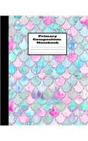 Primary Composition Notebook: Blue Green Pink Mermaid Print Primary Composition Notebook Story Paper - 8" x 10" - Grades K-2; School Specialty Handwriting Paper Dotted Middle Lin(1 Kindergarten Composition Notebooks)