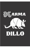 Karma Dillo: Notebook Journal Happy Armadillo. Notepad. 120 Dot Grid Notepad
