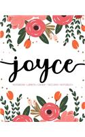 Joyce: Notebook - Libreta - Cahier - Taccuino - Notizbuch: 110 pages paginas seiten pagine: Modern Florals First Name Notebook in Coral, Pink & Orange on W
