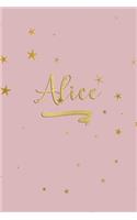 Alice: Personalized Journal to Write In - Rose Gold Line Journal