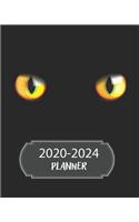 2020-2024 Planner: 5 Year Monthly Weekly Planner Calendar Schedule Organizer 60 Months With Holidays and Inspirational Quotes (Yellow Cat Eyes )