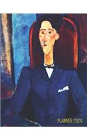 Modigliani Weekly Planner 2020: Jean Cocteau Artsy Daily Organizer: January - December Beautiful Large Cubism Scheduler Red & Blue Painting, Man in Black Suit Artistic Modern Art A(23 Weekly Art Planners 2020)