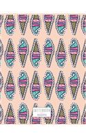 Sketchbook: Ice cream on pink cover (8.5 x 11) inches 110 pages, Blank Unlined Paper for Sketching, Drawing, Whiting, Journaling & Doodling(5 Ice Cream on Pink Sketchbook)