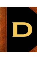 Monogram D Personalized School Composition Book Vintage Style 130 Pages: (Notebook, Diary, Blank Book)(Personalized Monogram Composition Notebooks)