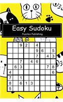 Easy Sudoku: Sudoku Puzzle Game for Beginers with Cute Doodle Cat Seamless Cover
