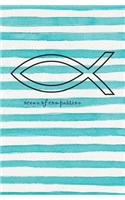 Ocean of Compassion: Ichthys (or Icthus, aka Jesus Fish / Christian Fish Symbol) on 108-page Blank Book Journal