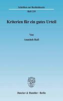 Kriterien Fur Ein Gutes Urteil