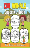 Zoo Animals Coloring Book for Kids with names