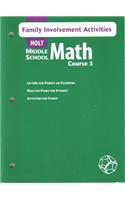 Holt Mathematics: Family Involvement Activities Course 3