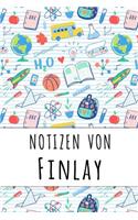 Notizen von Finlay: Liniertes Notizbuch für deinen personalisierten Vornamen