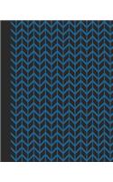 Journal: Geometric Design (Chevron/Blue) 8x10 - LINED JOURNAL - Writing journal with blank lined pages
