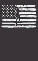 Notebook: Vintage 4th Of July USA Flag Golf Girl College Ruled 6x9 120 Pages