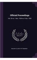 Official Proceedings: Vol. 29 no. 1 Nov. 1929-no. 9 Oct. 1930