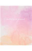 Bullet Grid Journal: Pink Watercolor, 150 Dot Grid Pages, 8"x10", Professionally Designed