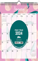 Pinky Pear 2024 12 X 12 Spiral Wall Calendar