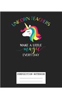 Composition Notebook: Unicorn Kids Soft Glossy Cover Wide Ruled Blank Lined Unicorns Journal Paper 7.5 x 9.25 Inches 110 Pages