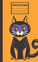 Composition Notebook: Kawaii Cat Orange Halloween - College Ruled Blank Lined School Subject, Diary, exercise book for teachers, kids, teenager, students, adults, home, c(3 Composition Workbook Journal)