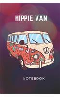 Hippie Van Notebook: Journal Notebook for Writing Blank Linked 104 Pages 6x9 for all Flower Power Van Peace and Love Fans