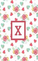 X: Letter Cute Flowers Monogrammed 2020 Weekly Planner For Women Females Girls - January 2020 - December 2020 (8.5"x11")