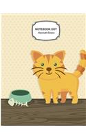 Notebook dot: Cat illustration: Notebook Journal Diary, 110 pages, 8.5" x 11"