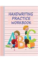 Handwriting Practice Workbook: Writing Paper & Notebook for Kids - Pink