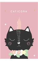 Caticorn: Lined Notebook Journal - Cute Cat Unicorn(1 Cat Lovers)