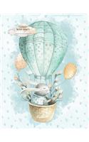 Hot Air Ballooning Bunny Composition Book