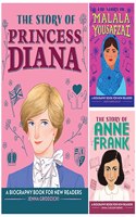 Inspiring Story Book of Anne Frank, Princess Diana and Malala Yousafzai (Set of 3 Books) for Children