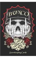 Bunco Scorekeeping Cards: Bunco Score Sheets Scoring Pad For Bunco Players Score Keeper Notebook Game Record Cub Calendar Tattoo Art Skull Flipping You Off Vintage Dice
