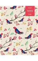 Dot Grid Notes 110 Pages: Vintage Floral Premium Notebook for Professionals and Students, Teachers and Writers - Bright Bird Pattern