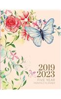 2019-2023 Five Year Planner Butterfly Monthly Organizer With Bible Sermon Note