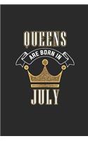 Queens Are Born In July: Blank Lined Notebook (6 x 9 - 120 pages) Birthday Months Themed Notebook for Daily Journal, Diary, and Gift