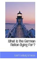 What Is the German Nation Dying For?