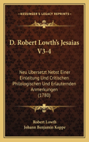 D. Robert Lowth's Jesaias V3-4