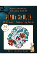 Scary Skulls Halloween Colouring Book: 24 Designs