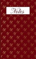 Notes: Journal For Organizing/Consolidating Notes In One Place - 120 Lined Pages - 6 x 9 - Burgundy/Gold Floral Design (Communication Book, Writing Pad)