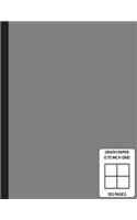 Low Vision Notebook: 0.75 Inch Graph Paper - Full Size Grid Ruled Notebook - Large Print Page Numbers - Grey Cover