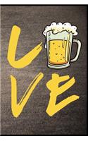 Love Bier: Bier Bierkrug Fassbier Brezel Bierflasche Biergarten Geschenk (6"x9") Punktraster Notizbuch zum Reinschreiben