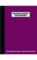 Graph Paper Notebook. Engineering Paper-5 Squares Per Inch: Grid Notebook/Grid Paper Journal 8.5x11 in. Deep Violet