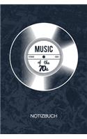 Music Of The 70s: Oldie Fans Notizbuch A5 Kariert - Partymacher Heft - Musik Notizheft 120 Seiten KARO - Best of 80er Hits Notizblock Hits der 70er Motiv - Stimmungsm