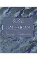 Artsy AbstractOneTwo . 2020 Calendar . Sketchbook . Lined Journal -- 8"x10" 100-pages