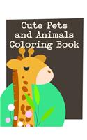 Cute Pets and Animals Coloring Book: coloring book for adults stress relieving designs