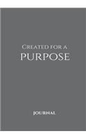 Created for A Purpose Journal: Christian Journal, Blank, Lined, Notebook, Grey, 7x10(Elite Journal)