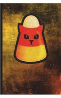 Candy Corn Cat: 6 X 9 128 Pages: Cute Candy Corn Cat Halloween Design on Soft Matte Cover Notebook, Diary, Composition Book for Trick or Treaters