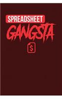 Spreadsheet Gangsta: Dark Red, White & Red Design, Blank College Ruled Line Paper Journal Notebook for Accountants and Their Families. (Bookkeeping and Tax Season 6 x 9 