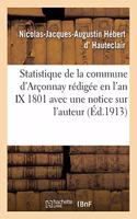 Statistique de la Commune d'Arçonnay, Rédigée En l'An IX 1801