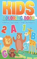 Kids Coloring Book Animal Alphabet and Numbers