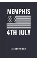 Sketchbook: Memphis Tennessee USA Blank Writing Journal Patriotic Stars & Stripes Red White & Blue Cover Daily Diaries for Journalists & Writers Note Taking Wri